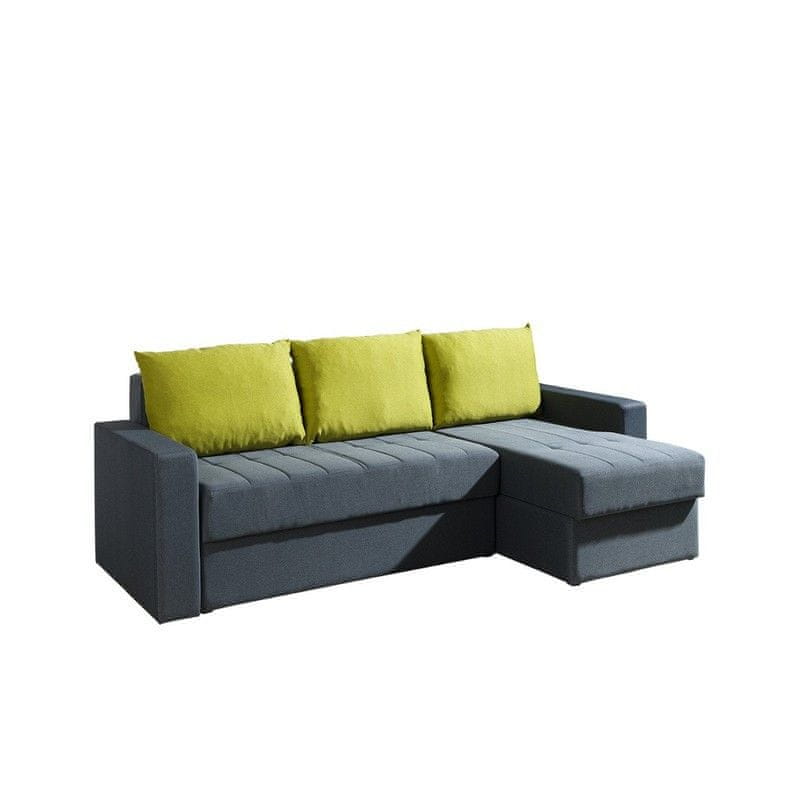 Veneti Rohová sedačka s úložným priestorom DELAWARE - šedá / žltá